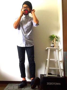 「BRONX（ブロンクス）のアイテム（帽子）」を使った、shogo🎩さん（メンズ・167cm）の春コーディネート