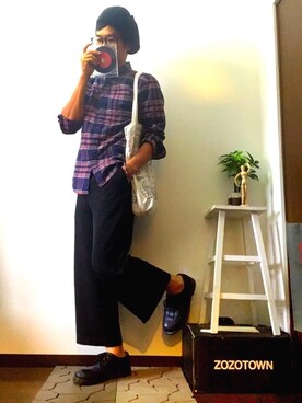 「BRONX（ブロンクス）のアイテム（帽子）」を使った、shogo🎩さん（メンズ・167cm）の春コーディネート