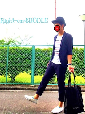 「Right-on（ライトオン）のアイテム（テーラードジャケット）」を使った、shogo🎩さん（メンズ・167cm）の春コーディネート