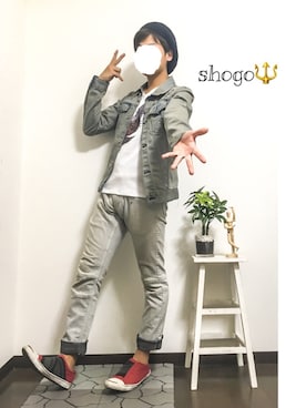 「BRONX（ブロンクス）のアイテム（帽子）」を使った、shogo🎩さん（メンズ・167cm）の秋コーディネート