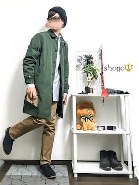 「BRONX（ブロンクス）のアイテム（帽子）」を使った、shogo🎩さん（メンズ・167cm）の秋コーディネート