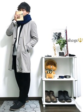 「コーディガン」｜「アイテム（ブルゾン）」を使った、shogo🎩さん（メンズ・167cm）の冬コーディネート