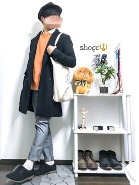 「improves（インプローブス）のアイテム（チェスターコート）」を使った、shogo🎩さん（メンズ・167cm）の冬コーディネート