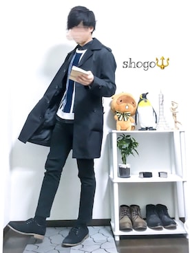 「ストライプニット」｜shogo🎩さん（メンズ・167cm）の冬コーディネート