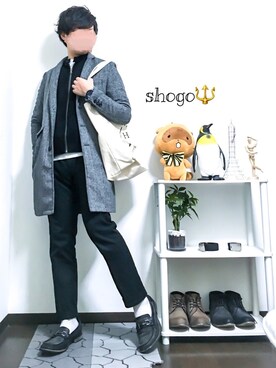 「improves（インプローブス）のアイテム（チェスターコート）」を使った、shogo🎩さん（メンズ・167cm）の冬コーディネート