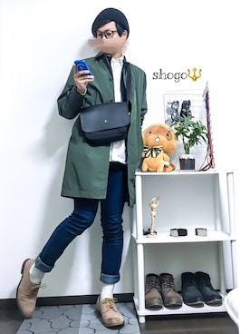 「BRONX（ブロンクス）のアイテム（帽子）」を使った、shogo🎩さん（メンズ・167cm）の冬コーディネート
