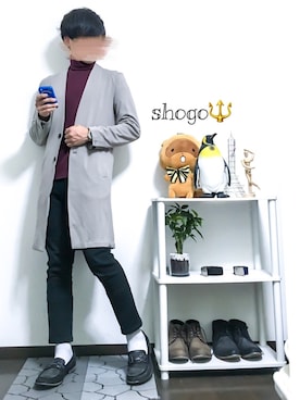 「チェスター」｜「アイテム（パンツ）」を使った、shogo🎩さん（メンズ・167cm）の冬コーディネート