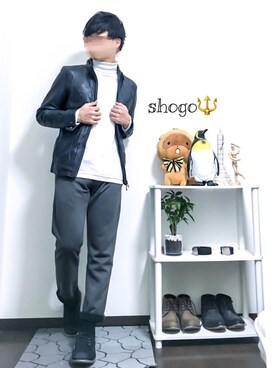 「NICOLE CLUB FOR MEN（ニコルクラブフォーメン）のアイテム（ブルゾン）」を使った、shogo🎩さん（メンズ・167cm）の冬コーディネート