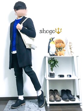 「チェスター」｜「アイテム（パンツ）」を使った、shogo🎩さん（メンズ・167cm）の冬コーディネート