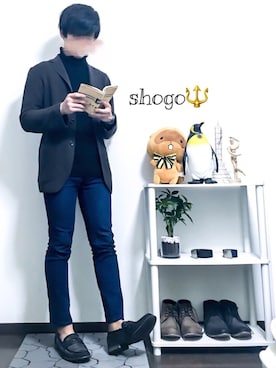 「GU（ジーユー）の（GU）スキニーフィットジーンズ（MEN ⁄ ジーンズ）」を使った、shogo🎩さん（メンズ・167cm）の春コーディネート