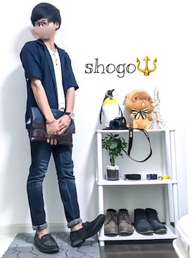「アイテム（バングル/リストバンド）」を使った、shogo🎩さん（メンズ・167cm・20代）の夏コーディネート