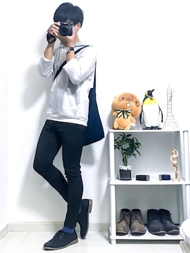 「プルオーバーパーカー」｜「アイテム（アナログ腕時計）」を使った、shogo🎩さん（メンズ・167cm）の秋コーディネート
