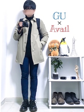 「Avail（アベイル）のアイテム（ステンカラーコート）」を使った、shogo🎩さん（メンズ・167cm）の秋コーディネート