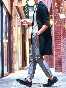 「コーディガン」｜「アイテム（財布/小物）」を使った、shogo🎩さん（メンズ・167cm）の春コーディネート