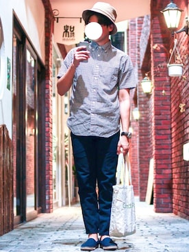 「アイテム（バングル/リストバンド）」を使った、shogo🎩さん（メンズ・167cm・20代）の夏コーディネート
