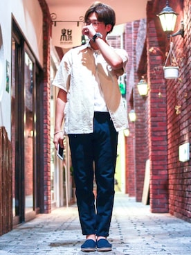 「アイテム（バングル/リストバンド）」を使った、shogo🎩さん（メンズ・167cm・20代）の夏コーディネート