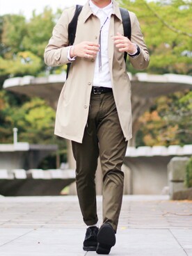 「アイテム（ステンカラーコート）」を使った、shogo🎩さん（メンズ・167cm・20代）の秋コーディネート