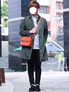 「アイテム（ステンカラーコート）」を使った、shogo🎩さん（メンズ・167cm・20代）の冬コーディネート