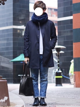 「アイテム（ステンカラーコート）」を使った、shogo🎩さん（メンズ・167cm・20代）の冬コーディネート