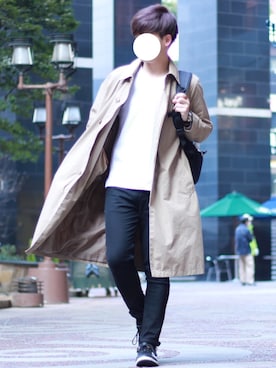 「アイテム（ステンカラーコート）」を使った、shogo🎩さん（メンズ・167cm・20代）の冬コーディネート