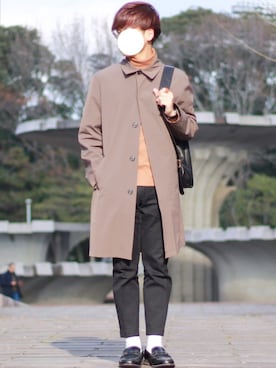 「タートルネックカットソー」｜「アイテム（その他アウター）」を使った、shogo🎩さん（メンズ・167cm）の冬コーディネート