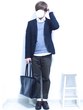 「スウェット×シャツ」｜「アイテム（ジャケット/アウター）」を使った、shogo🎩さん（メンズ・167cm）の春コーディネート