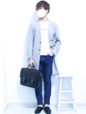 「GU（ジーユー）の（GU）スキニーフィットジーンズ（MEN ⁄ ジーンズ）」を使った、shogo🎩さん（メンズ・167cm）の春コーディネート