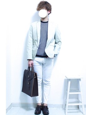 「NICOLE CLUB FOR MEN（ニコルクラブフォーメン）のストレッチスキニーパンツ（その他パンツ）」を使った、shogo🎩さん（メンズ・167cm）の春コーディネート