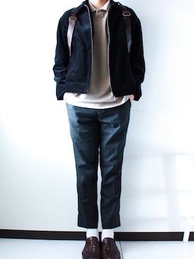 「アイテム（スリッポン、ブラウン系）」を使った、shogo🎩さん（メンズ・167cm）の夏コーディネート