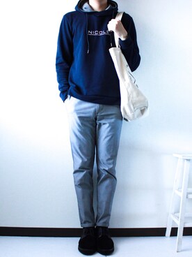 「ロゴパーカー」｜「アイテム（その他）」を使った、shogo🎩さん（メンズ・167cm）の秋コーディネート