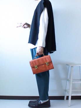 「ラブアンドピース2020」｜「アイテム（スラックス）」を使った、shogo🎩さん（メンズ・167cm）の秋コーディネート