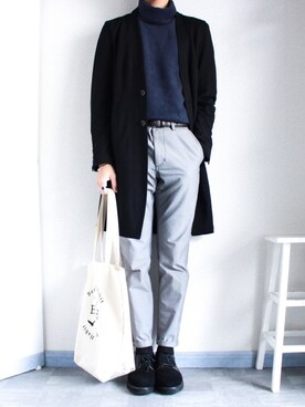 「タートルネックカットソー」｜「アイテム（その他）」を使った、shogo🎩さん（メンズ・167cm）の春コーディネート