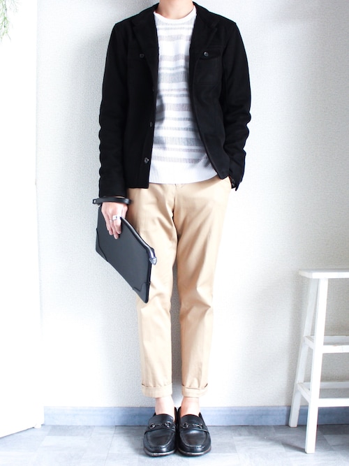 クラッチバッグを使ったメンズ人気ファッションコーディネート Sciaky