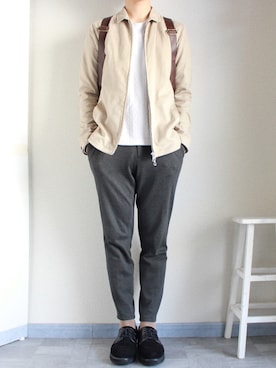 「アイテム（ソックス/靴下、ブラウン系）」を使った、shogo🎩さん（メンズ・167cm）の春コーディネート