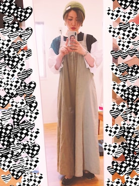 「出勤コーデ」｜「アイテム（オールインワン・サロペット）」を使った、あいぴさん（レディース・153cm）の春コーディネート