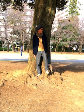 「URBAN RESEARCH（アーバンリサーチ）のアイテム（ピーコート）」を使った、いまいちさん（メンズ・175cm）の冬コーディネート
