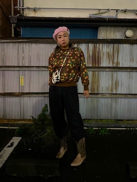 「ZARA（ザラ）のアイテム（スラックス、ブラック系）」を使った、MILANO TOYAさん（レディース・176cm）の秋コーディネート