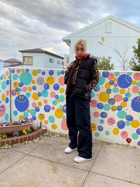 「ZARA（ザラ）のアイテム（スラックス、ブラック系）」を使った、MILANO TOYAさん（レディース・176cm）の秋コーディネート
