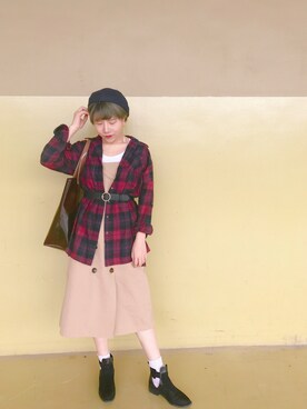「initial（イニシャル）のアイテム（ハンチング/ベレー帽）」を使った、MORIHEADBOOM💥さん（レディース・166cm）の冬コーディネート
