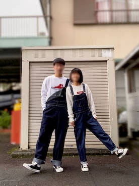 「Lee（リー）のアイテム（サロペット/オーバーオール）」を使った、yumaさん（メンズ・172cm）の秋コーディネート