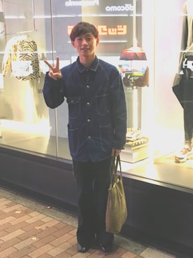 「アイテム（カバーオール）」を使った、よっきさん（メンズ・169cm・10代）の秋コーディネート