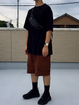 「Daniel Wellington（ダニエルウェリントン）のアイテム（アナログ腕時計）」を使った、キーパーさん（メンズ・173cm）の夏コーディネート