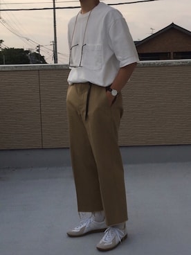 「Daniel Wellington（ダニエルウェリントン）のアイテム（アナログ腕時計）」を使った、キーパーさん（メンズ・173cm）の夏コーディネート