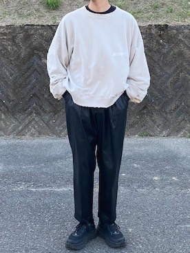 「stein（シュタイン）のアイテム（スウェット）」を使った、キーパーさん（メンズ・173cm）の秋コーディネート