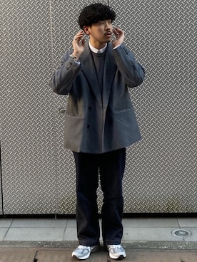 「URU（ウル）のアイテム（ベスト）」を使った、HAYATEさん（メンズ・173cm）の秋コーディネート