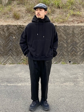「stein（シュタイン）のアイテム（パンツ）」を使った、キーパーさん（メンズ・173cm）の冬コーディネート