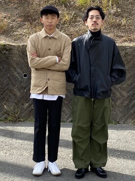 「stein（シュタイン）のアイテム（ジャケット/アウター）」を使った、キーパーさん（メンズ・173cm）の冬コーディネート