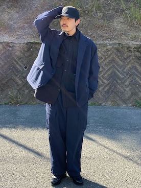 「ESSAY（エッセイ）のアイテム（帽子）」を使った、キーパーさん（メンズ・173cm）の冬コーディネート