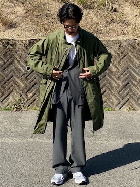 「SUNSEA（サンシー）のアイテム（ジャケット/アウター）」を使った、キーパーさん（メンズ・173cm）の冬コーディネート