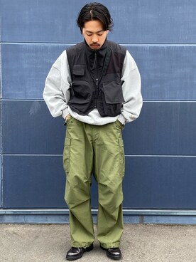「stein（シュタイン）のアイテム」を使った、キーパーさん（メンズ・173cm）の春コーディネート